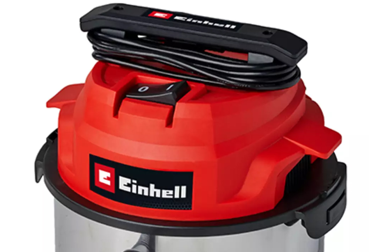 Παρουσιάζεται η σκούπα έτοιμη για αποθήκευση.